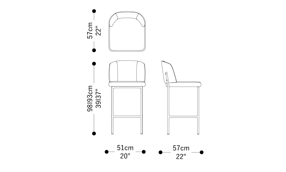Image of the main dimensions of the product